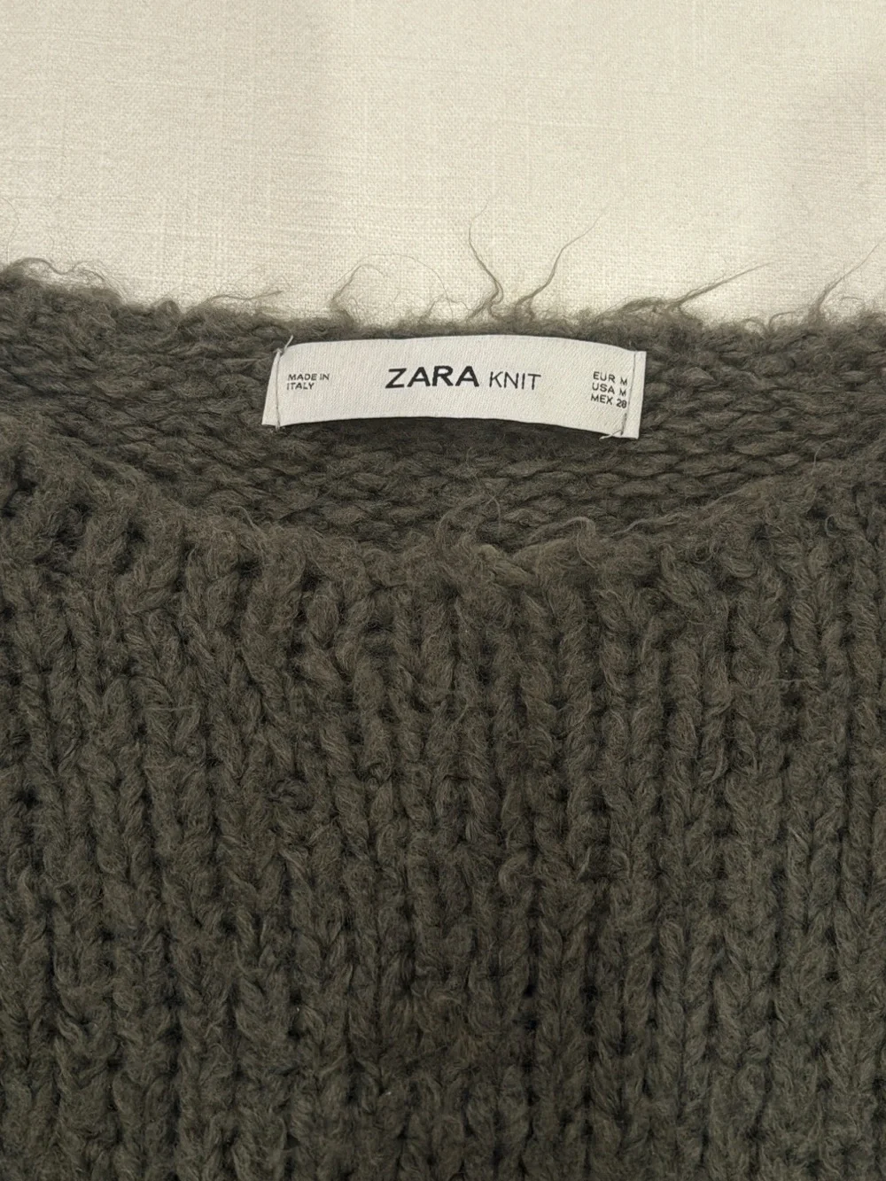 Zara women’s Olive Crewneck Sweater